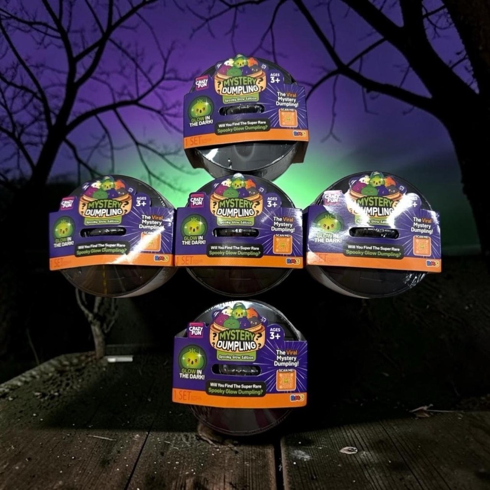 5 SEALED Crazy Fun Spooky Glow Squishy Bun set